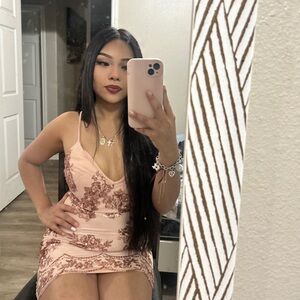 Elegant Pink and Brown Dress